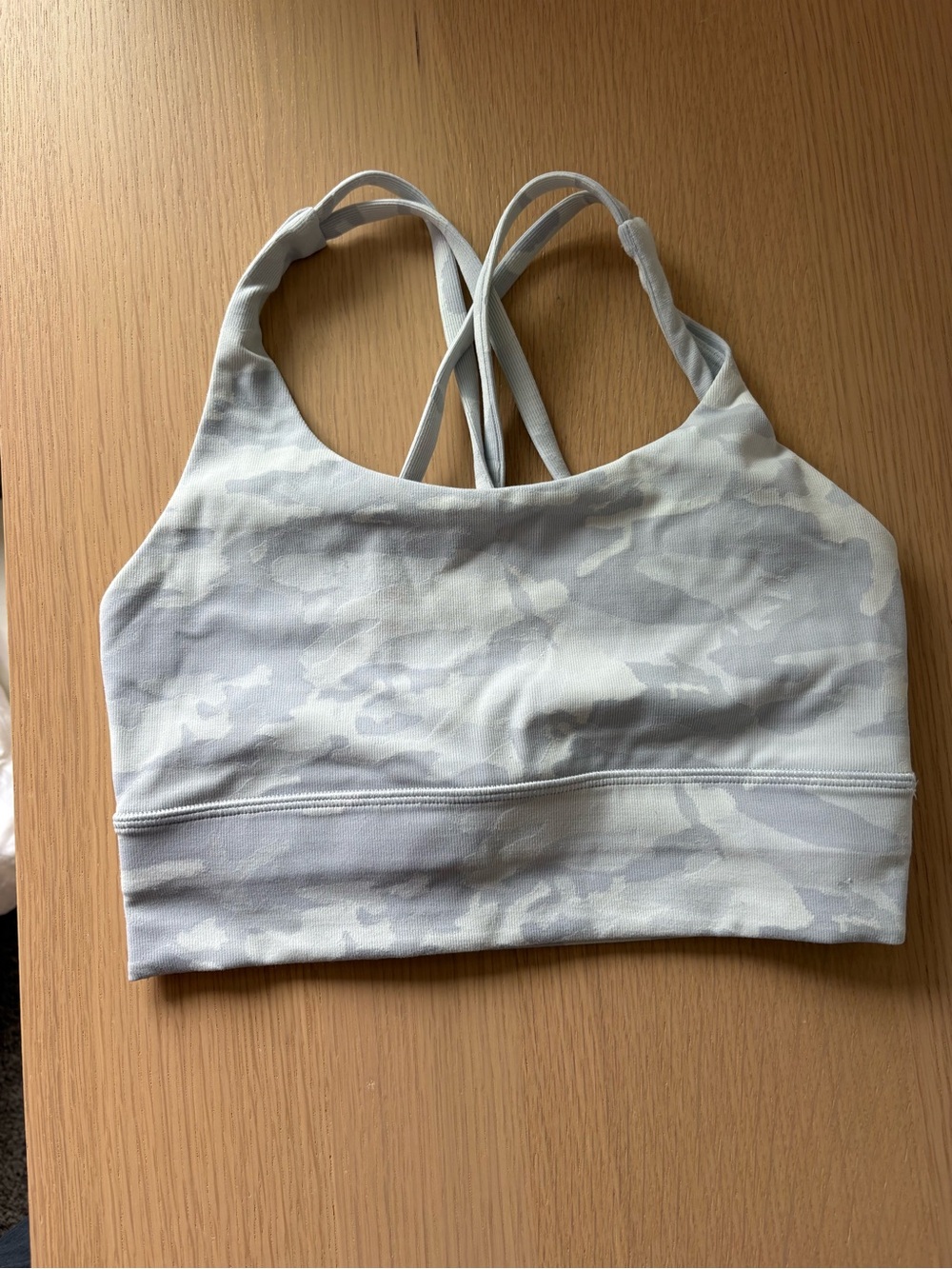 Lululemon align long line size 6 Light Gray Camouflage Strappy Sports Bra